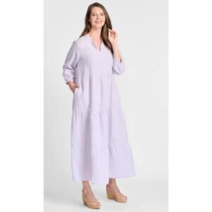 Women's Flax Gaia Dress in Sunrise Stripe size P (4-6) Artsy Lagenlook Bohemian